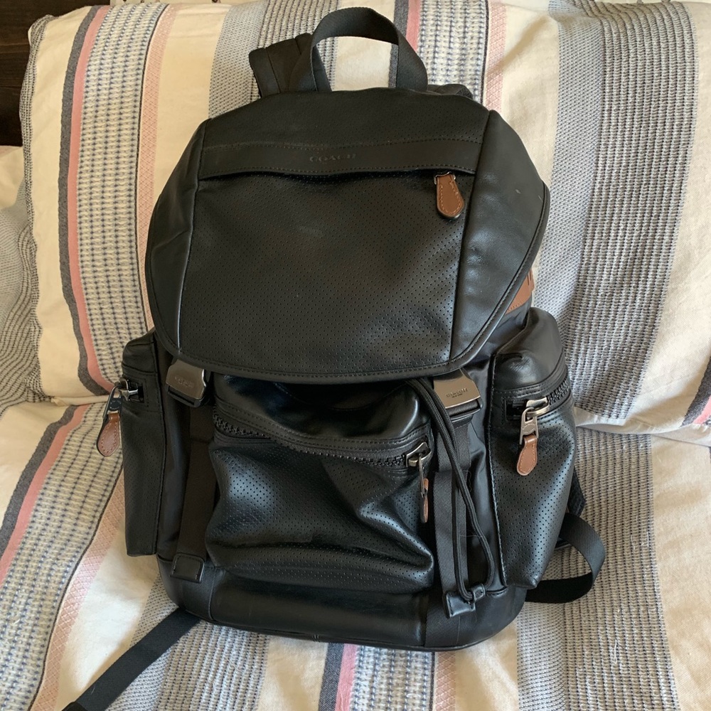 *COACH* Terrain Trek Backpack - Perforated Leather
